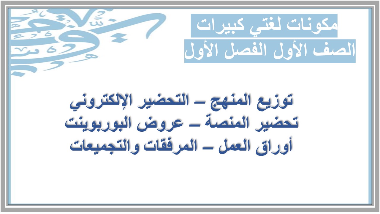 بور بوينت لغتي كبيرات الصف الأول الفصل الأول 