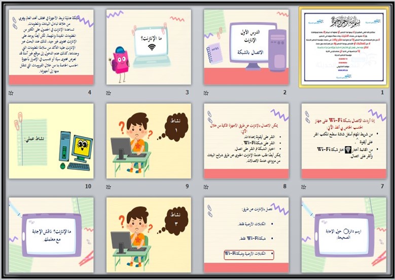 بوربوينت المهارات الرقمية أول ثانوى تربية فكرية الفصل الاول