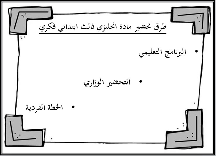 بوربوينت ثالث ابتدائي انجليزي فكرية الفصل الأول