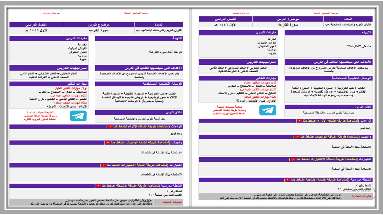 بوربوينت خامس ابتدائي الدراسات الإسلامية فكرية الفصل الأول 