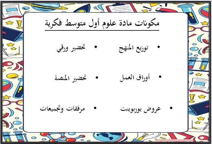 بوربوينت علوم فكرية صف أول متوسط فصل دراسي أول