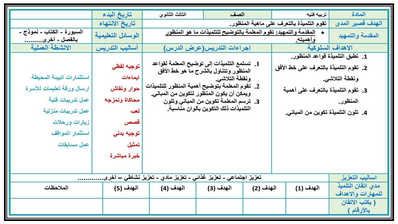 تحضير التربية الفكرية لمادة التربية الفنية الصف الثالث الثانوي الفصل الدراسى الأول تحضير التربية الفكرية لمادة التربية الفنية الصف الثالث الثانوي الفصل الدراسى الأول