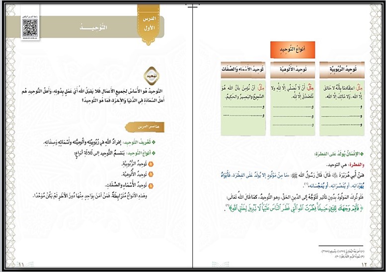 تحضير علوم دينية صف ثاني تعليم مستمر فصل دراسي أول
