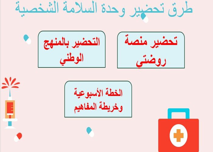تحضير وحدة السلامة الشخصية تحضير وحدة السلامة الشخصية