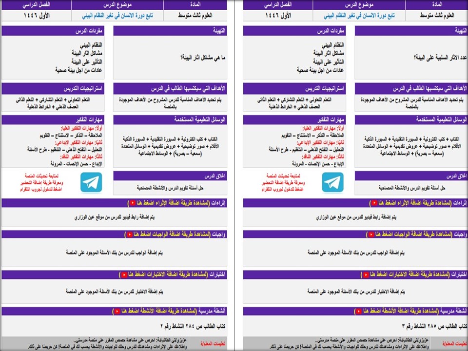 ورق عمل علوم فكرية صف ثالث متوسط فصل دراسي اول