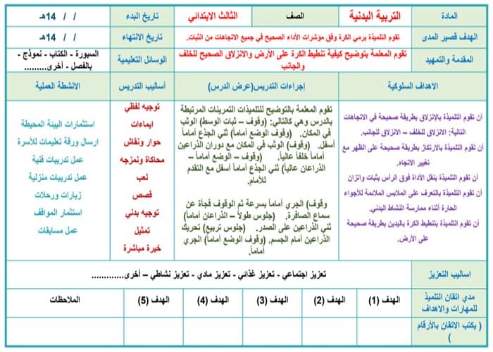 اغلاق الدرس تربية بدنية ثالث ابتدائي التربية الفكرية منصة مدرستي