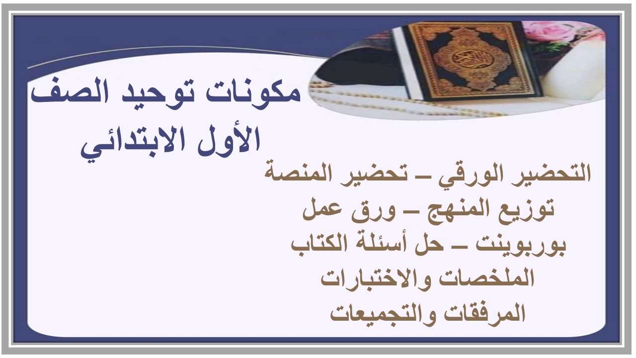 اغلاق الدرس توحيد الصف الأول الابتدائي منصة مدرستي 