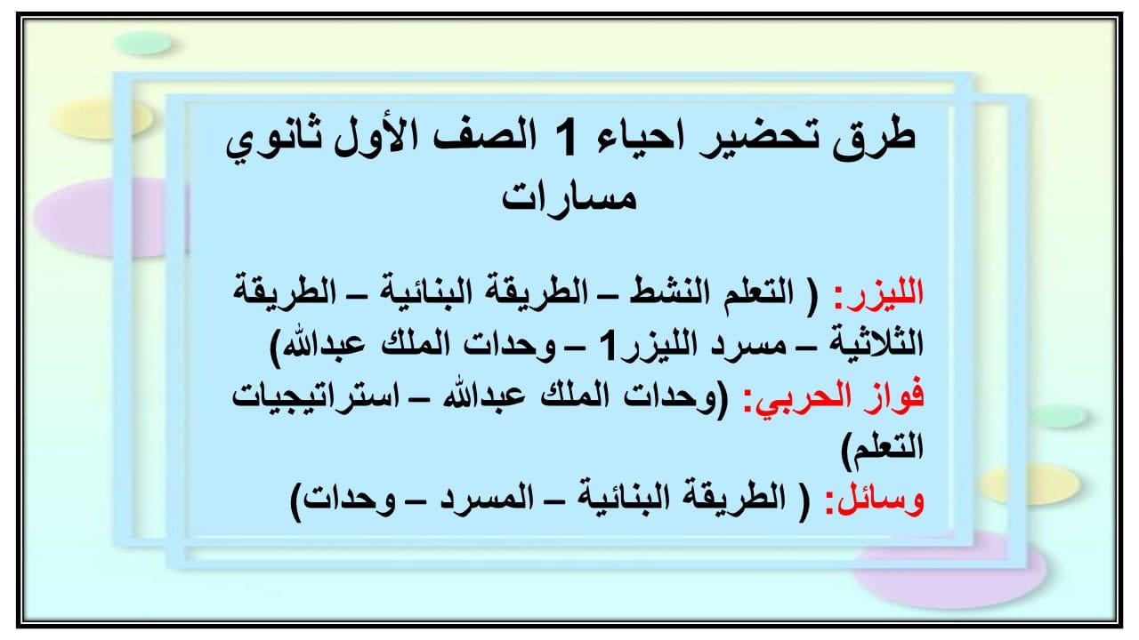مهارات التفكير احياء 1 الصف الأول ثانوي مسارات منصة مدرستي