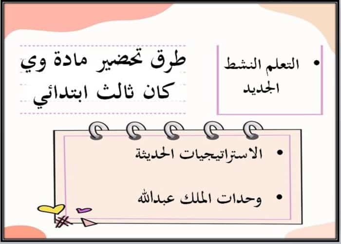 طرق تحضير وي كان ثالث ابتدائي منصة مدرستي 
