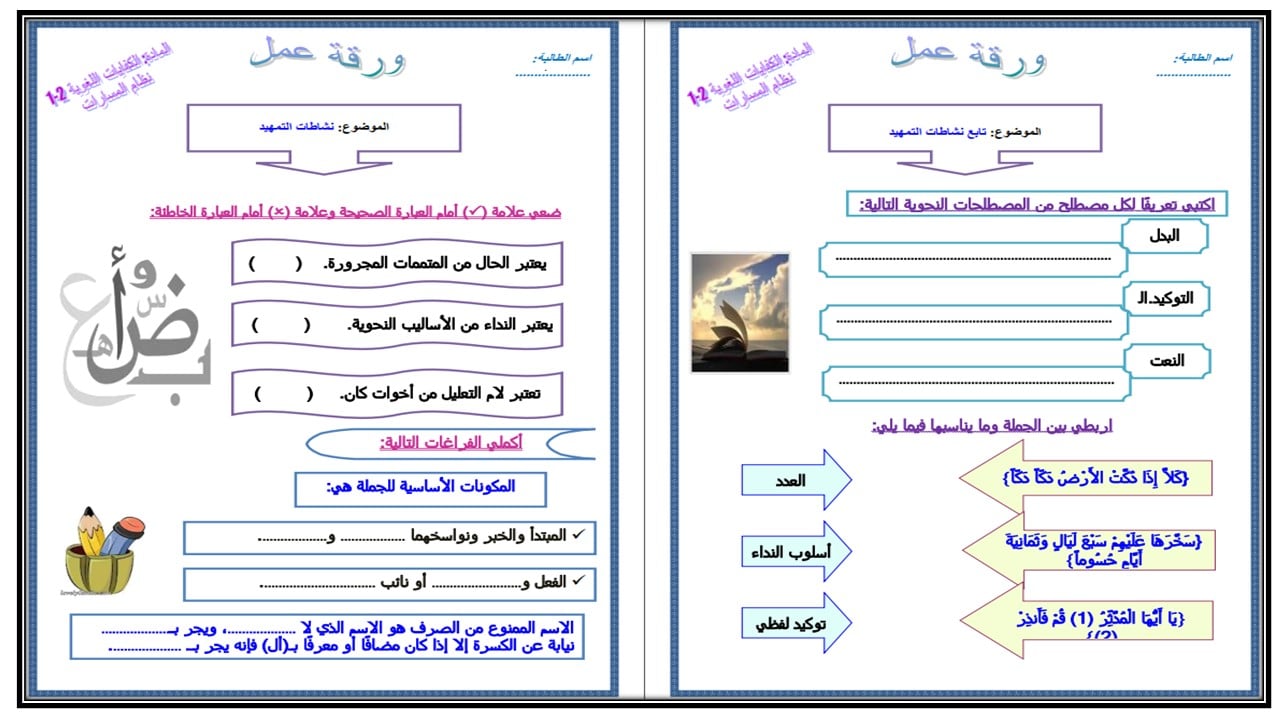 مفردات الدرس الكفايات اللغوية 2-1 نظام المسارات منصة مدرستي