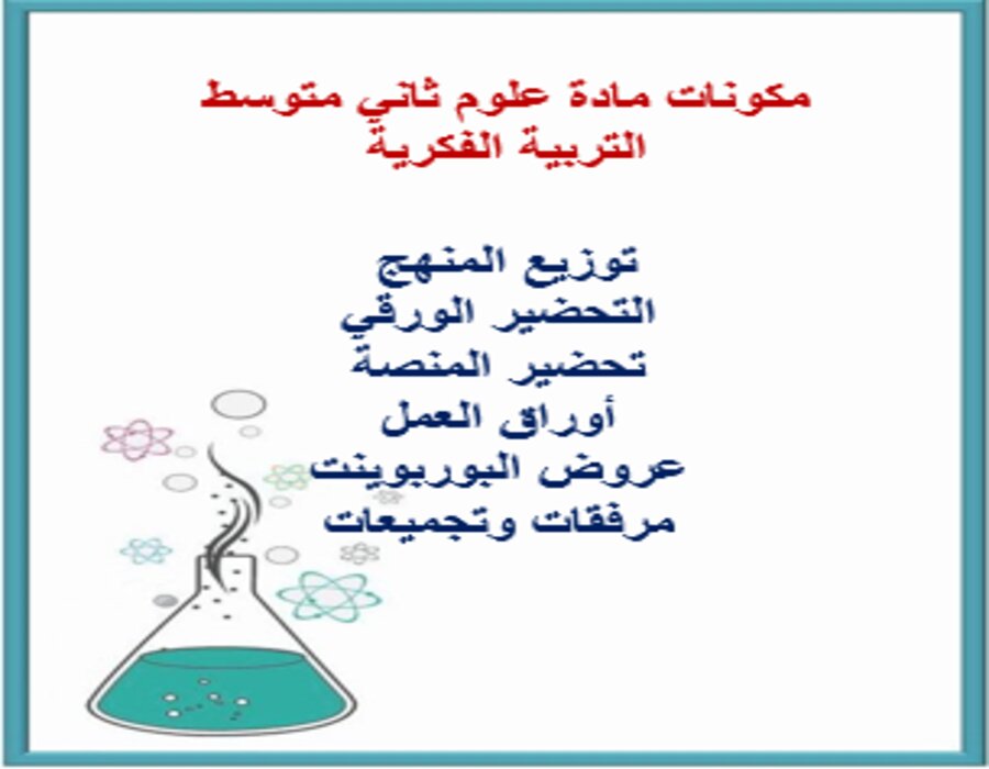 مفردات الدرس علوم ثاني متوسط التربية الفكرية منصة مدرستي
