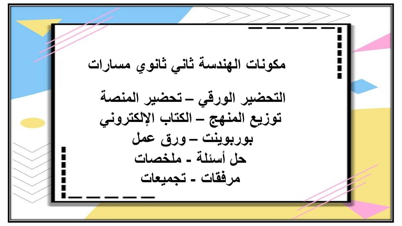 مهارات التفكير الهندسة ثاني ثانوي مسارات منصة مدرستي