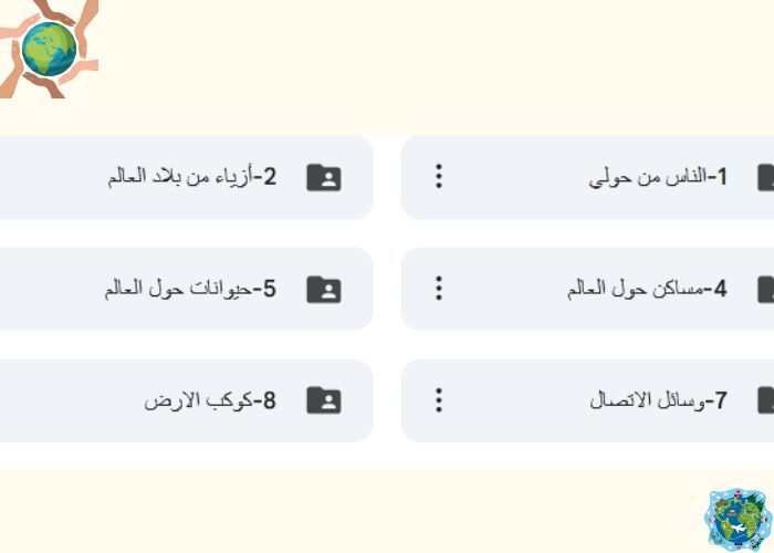 وحدة العالم من حولي لرياض الاطفال
