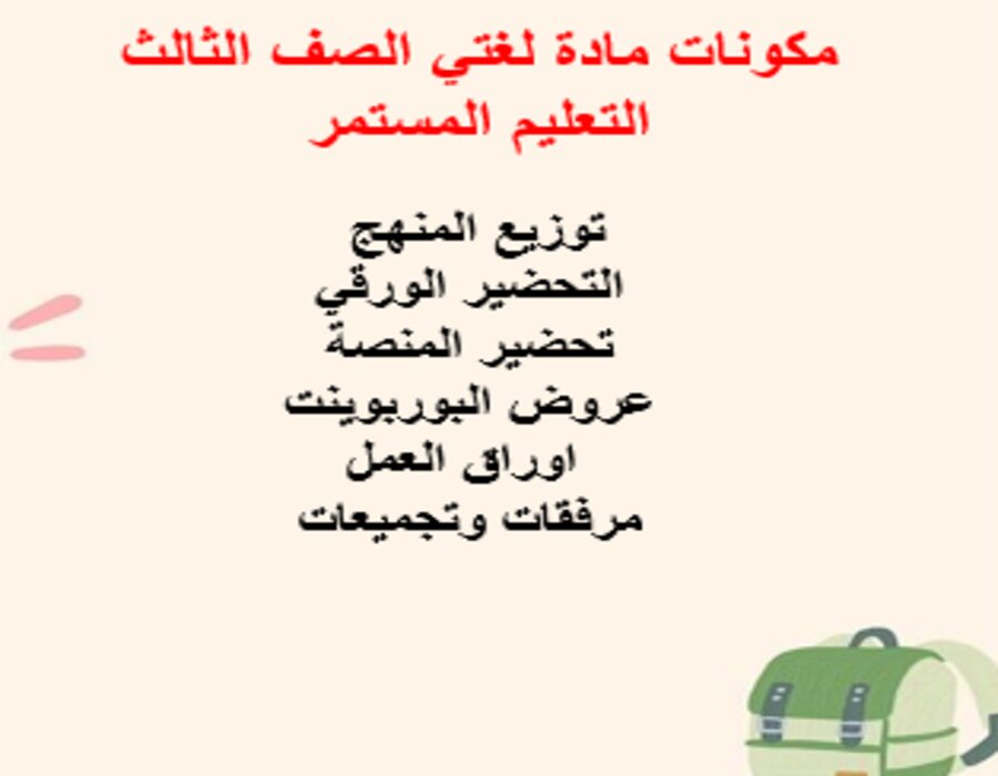 اغلاق الدرس مادة لغتي الصف الثالث التعليم المستمر منصة مدرستي