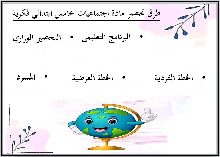 مفردات الدرس اجتماعيات خامس ابتدائي تربية فكرية منصة مدرستي