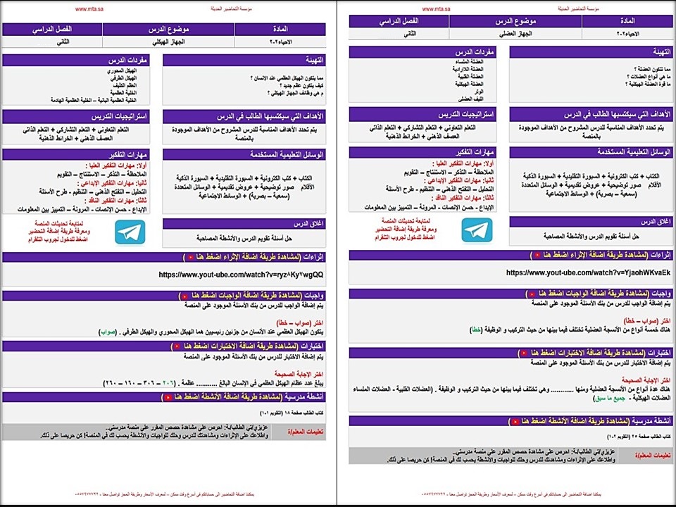   التحضير الإلكتروني لمادة الاحياء 2-2