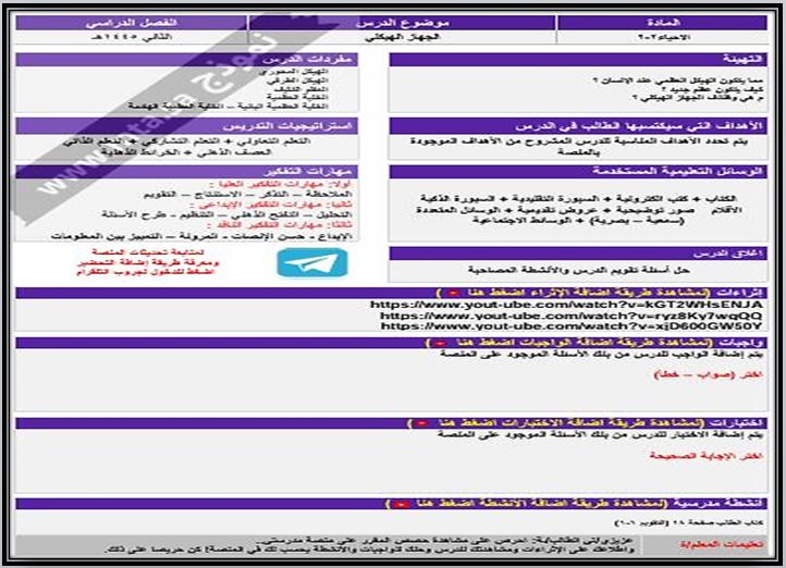 التحضير الإلكتروني لمادة الاحياء 2-2