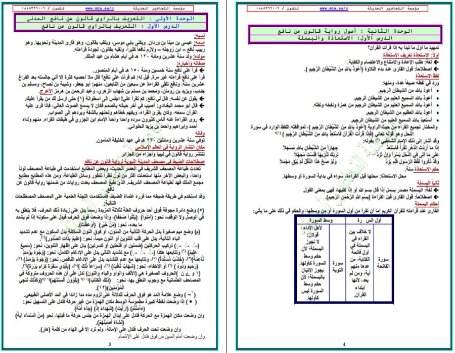 التحضير الإلكتروني لمادة القراءات 2