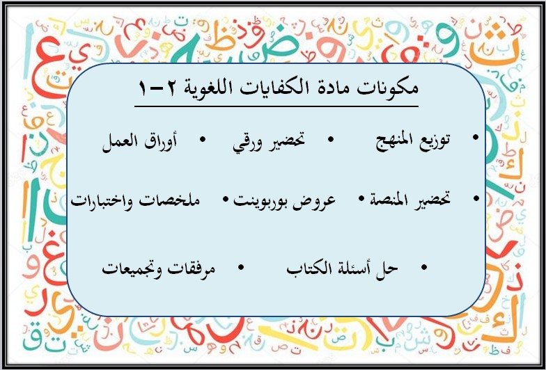 التحضير الإلكتروني لمادة الكفايات اللغوية 2-1