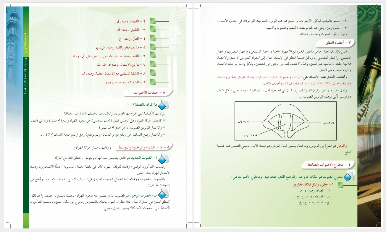 التحضير الإلكتروني لمادة اللغة العربية الدراسات اللغوية مسارات الترم الثاني
