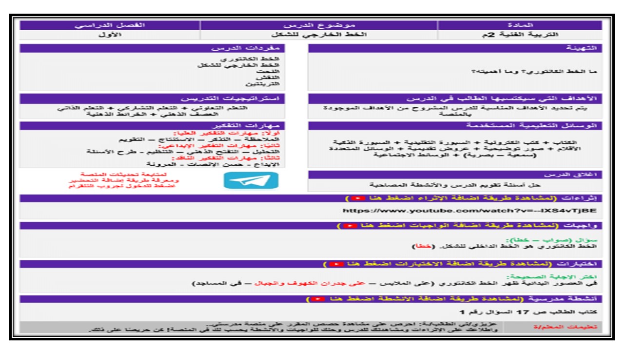 اثراءات تربية فنية ثاني متوسط الفصل الأول مدرستي