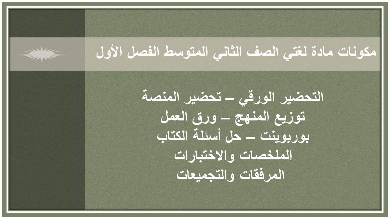 اثراءات لغتي ثاني متوسط الفصل الأول مدرستي