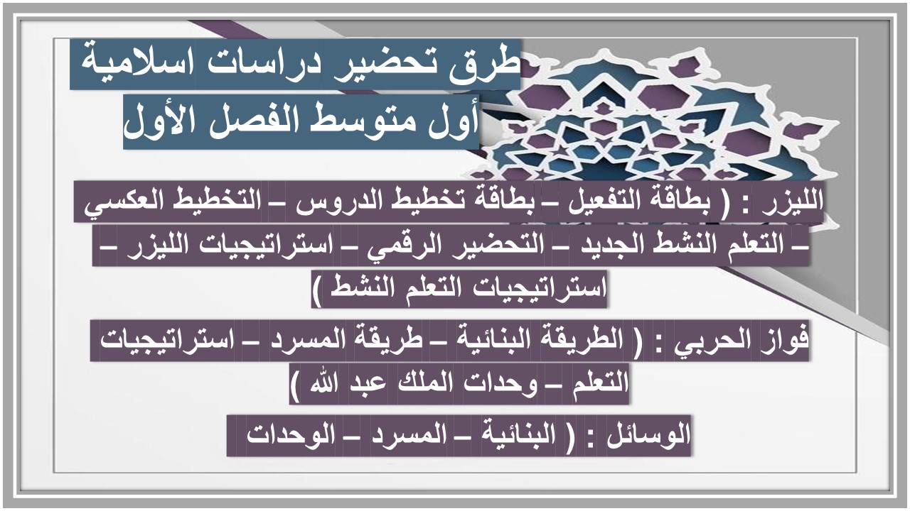 اختبارات دراسات اسلامية أول متوسط الفصل الأول
