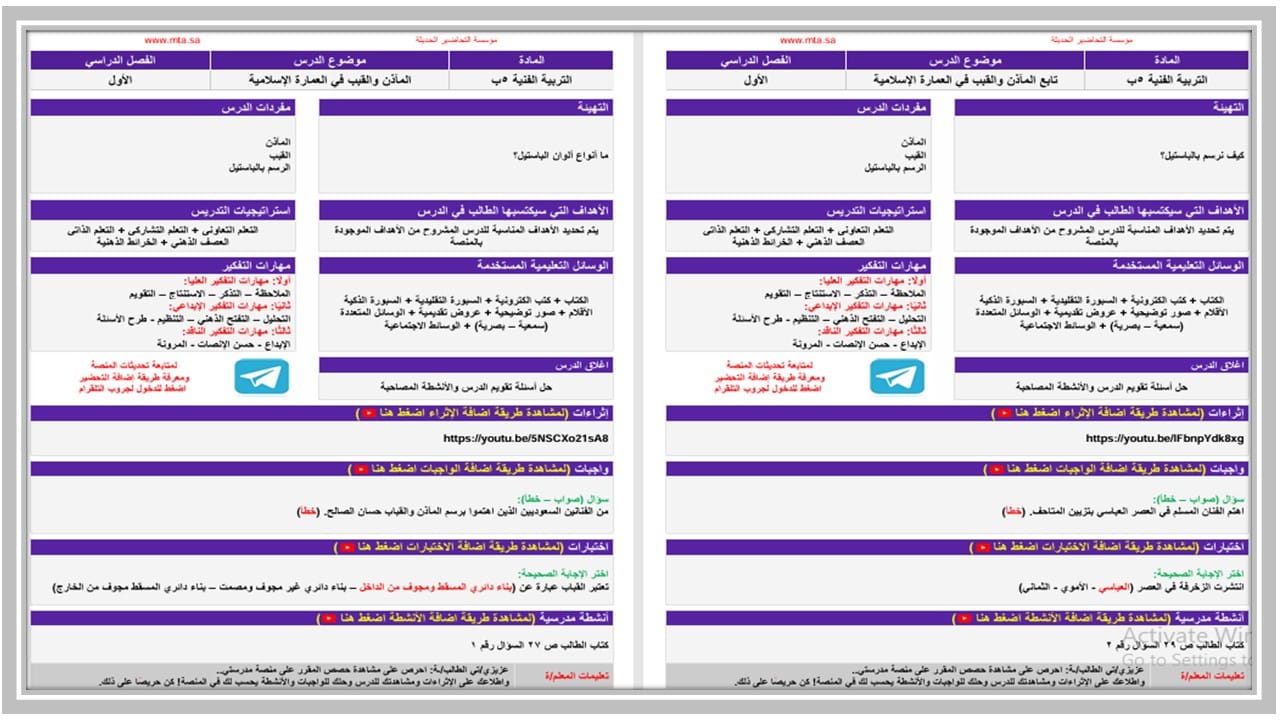 اغلاق الدرس التربية الفنية الصف الخامس الابتدائي الفصل الأول مدرستي