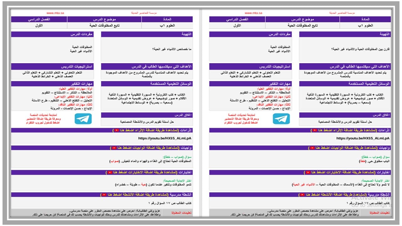 اغلاق الدرس علوم الصف الأول الابتدائي الفصل الأول مدرستي