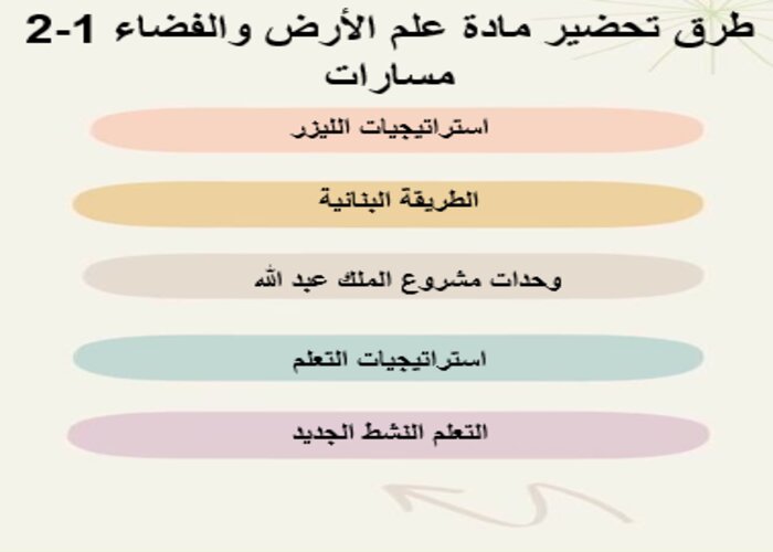 بوربوينت مادة علوم الارض والفضاء مسارات