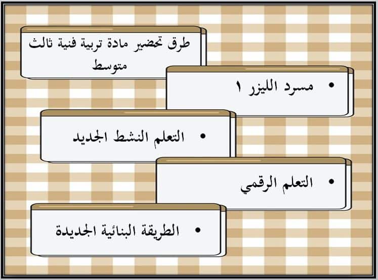 طرق تحضير التربية الفنية ثالث متوسط الفصل الأول 