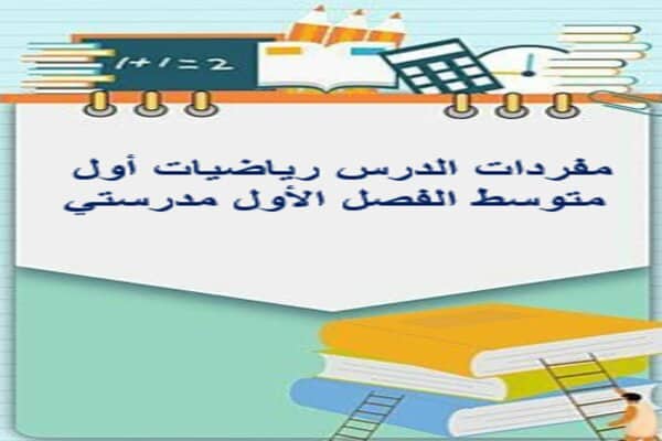 مفردات الدرس رياضيات أول متوسط الفصل الأول مدرستي