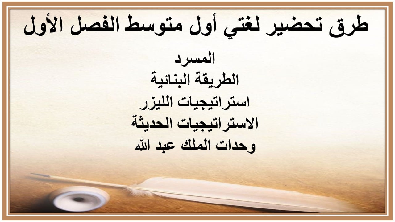 مفردات الدرس لغتي أول متوسط الفصل الأول مدرستي 
