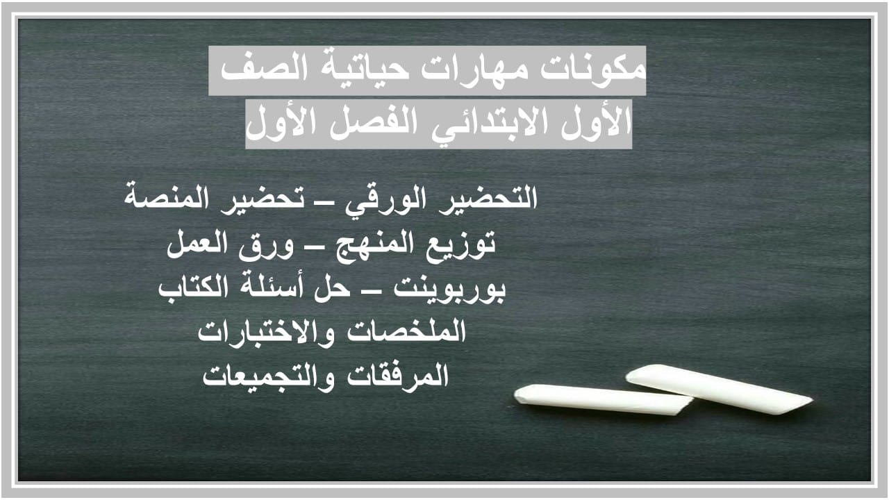 مفردات الدرس مهارات حياتية الصف الأول الابتدائي الفصل الأول مدرستي  