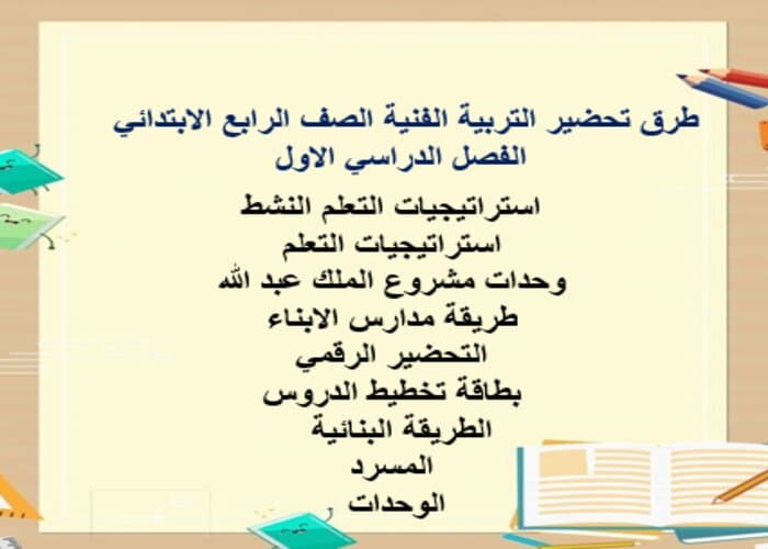 مهارات التفكير التربية الفنية الصف الرابع الابتدائي الفصل الأول مدرستي
