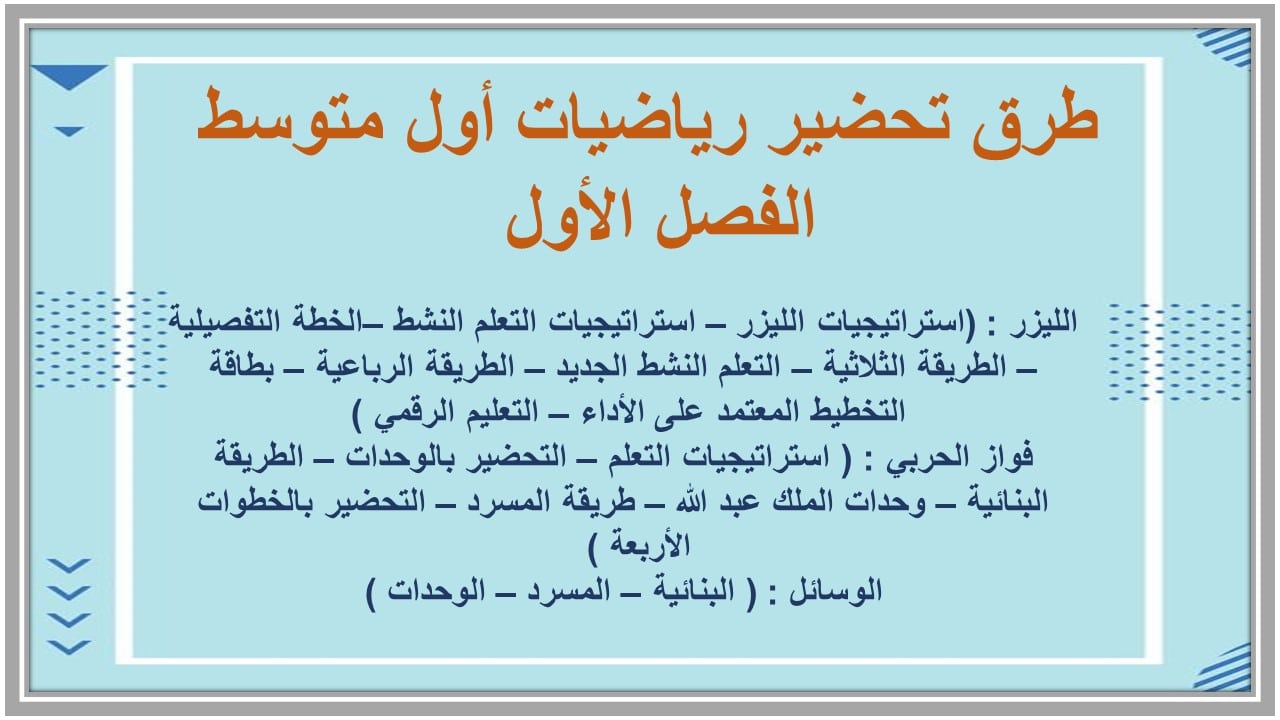 مهارات التفكير رياضيات أول متوسط الفصل الأول مدرستي