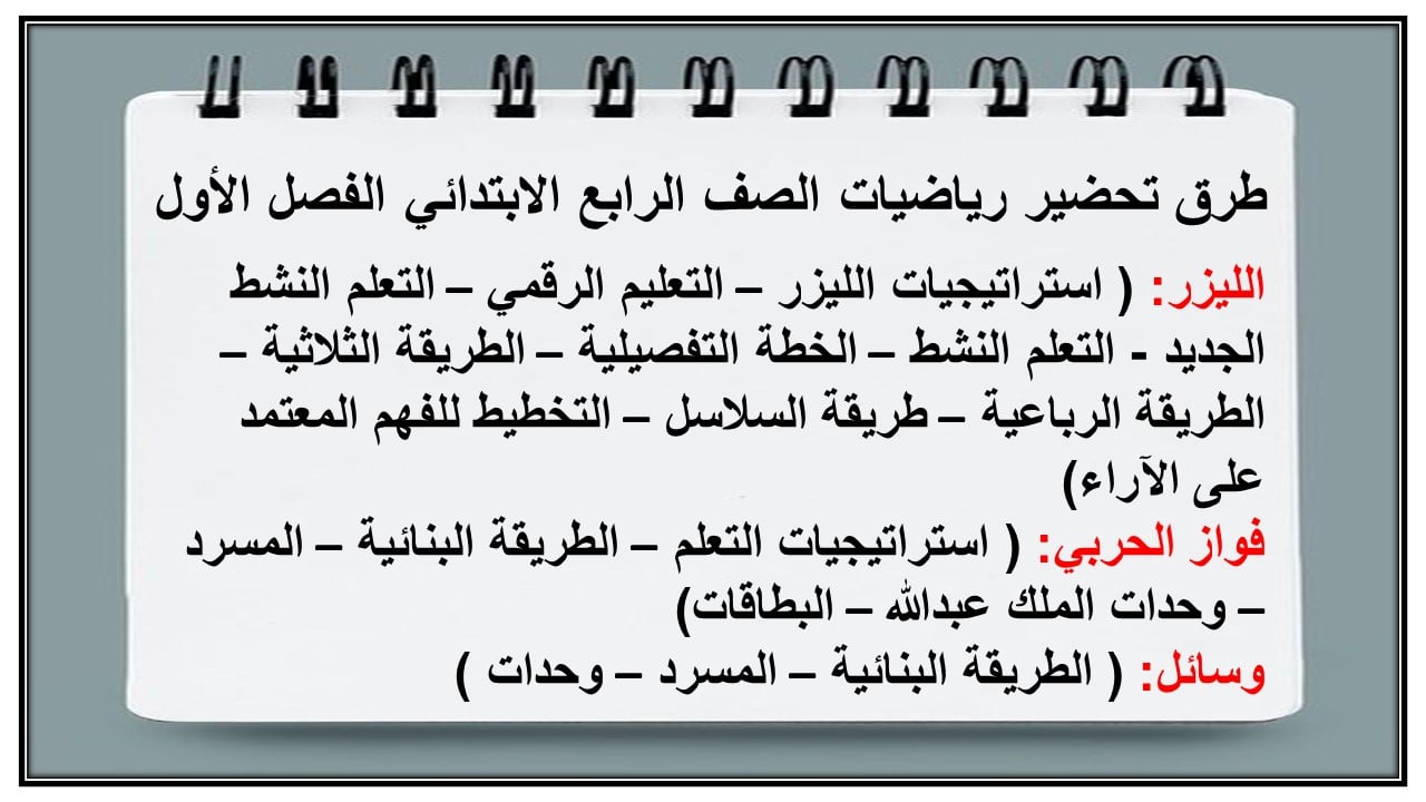 واجبات رياضيات الصف الرابع الابتدائي الفصل الأول مدرستي
