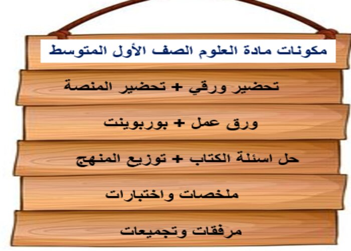 واجبات علوم أول متوسط الفصل الأول مدرستي