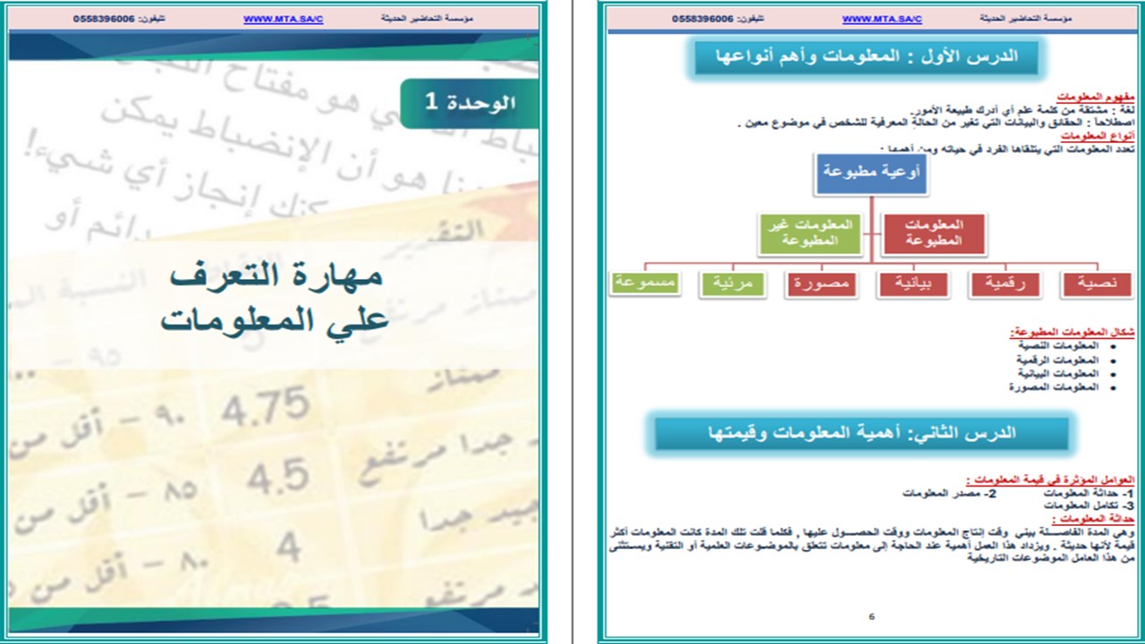 أوراق عمل مادة البحث ومصادر المعلومات مسارات