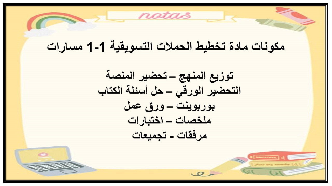 أوراق عمل مادة تخطيط الحملات التسويقية 1-1 مسارات