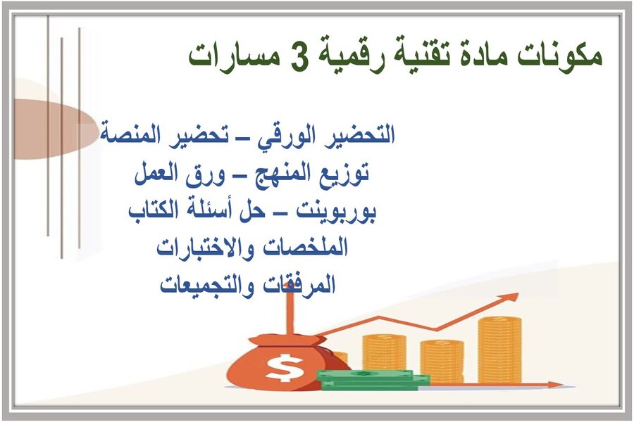 أوراق عمل مادة تقنية رقمية 3 مسارات