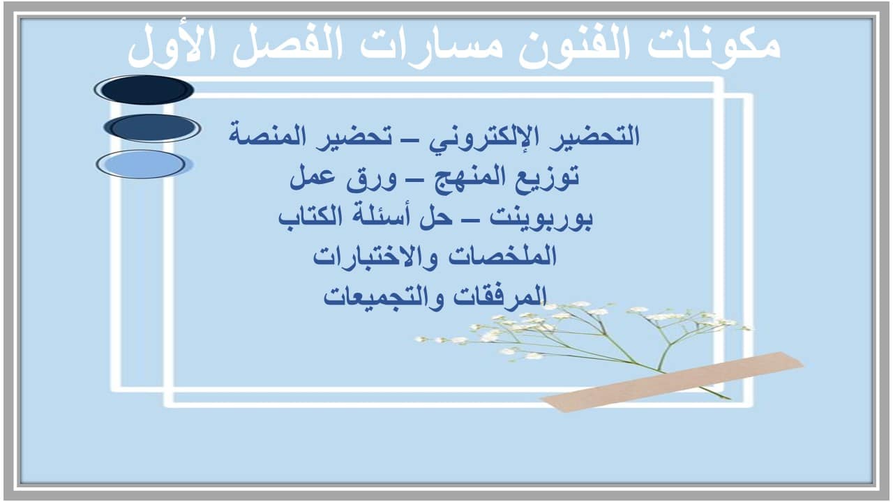 اختبارات الفنون مسارات الفصل الأول مدرستي