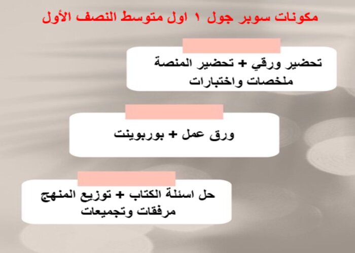 اختبارات سوبر جول أول متوسط الفصل الأول مدرستي
