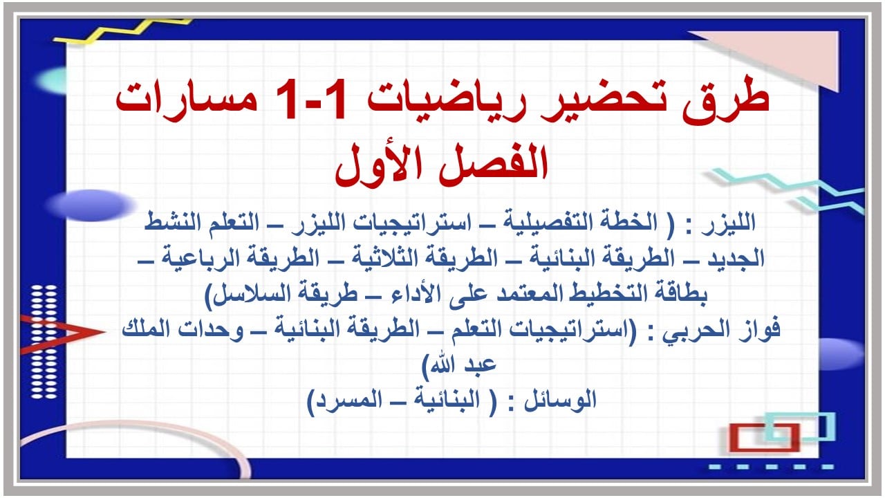 اغلاق الدرس رياضيات 1-1 مسارات الفصل الأول مدرستي