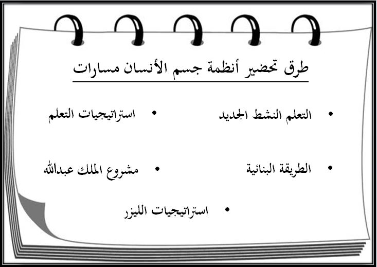 طرق تحضير مادة أنظمة جسم الإنسان مسارات