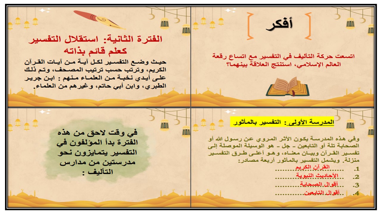 بوربوينت مادة القرآن الكريم وتفسيره مسارات