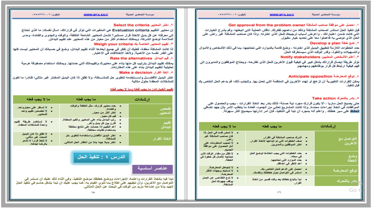 بوربوينت مادة صناعة القرار مسارات  