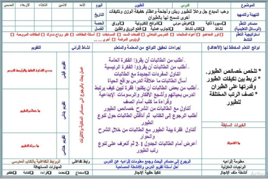 تحضير مادة الأحياء (2-1) ثاني ثانوي مسارات الفصل الدراسي الأول