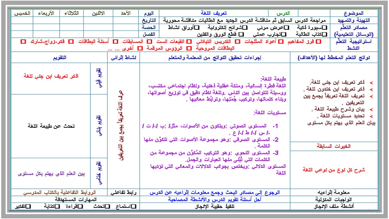 تحضير مادة اللغة العربية والدراسات اللغوية مسارات 