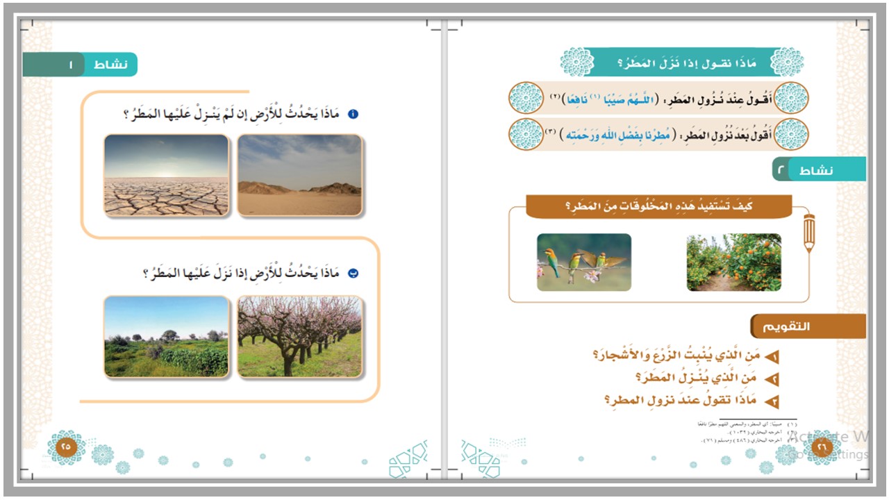 تحضير مدرستي الدراسات الإسلامية الصف الأول الابتدائي الفصل الأول